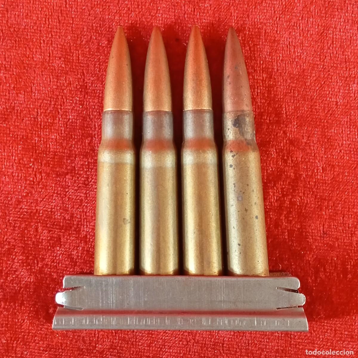 Militaria: PRECIOSOS 4 PROYECTILES - ORIGINALES - INERTES - VACIOS - 8 CM TOTAL