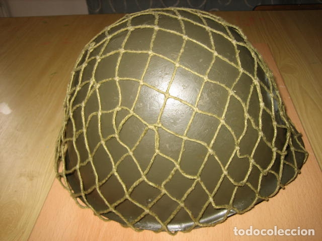 Militaria: Casco militar de acero,con red . - Foto 4