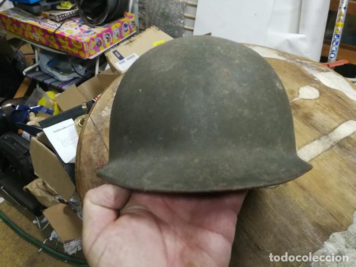 Militaria: ANTIGUO CASCO MILITAR, CON SU INTERIOR, - Foto 2