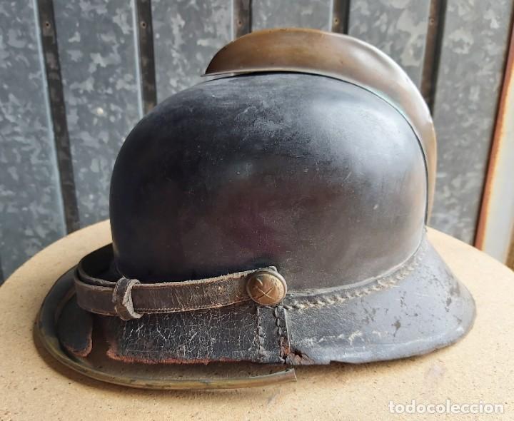 Militaria: Antiguo casco de bomberos espa&ntilde;ol - Foto 5