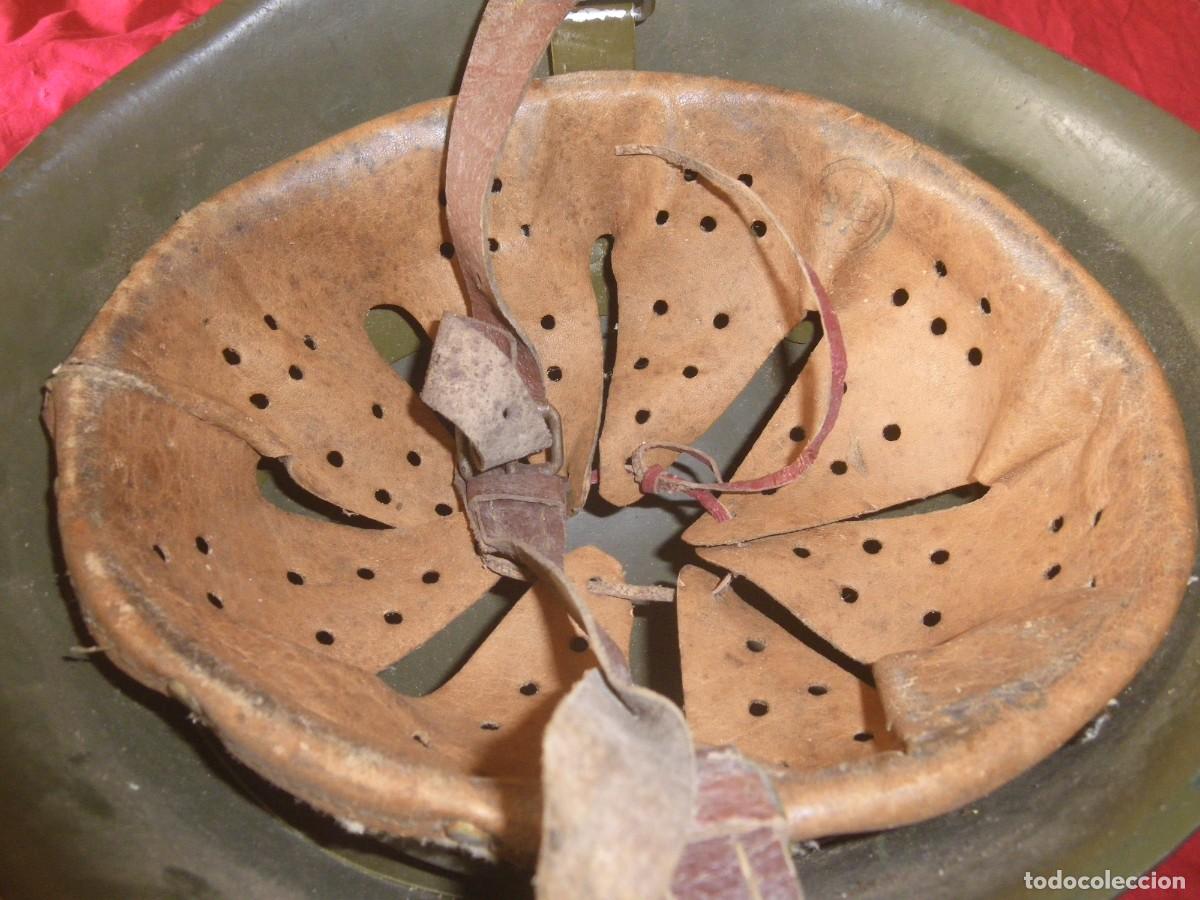 Militaria: CASCO ANTIGUO , CORREAJE DE CUERO , A CATALOGAR - Foto 7