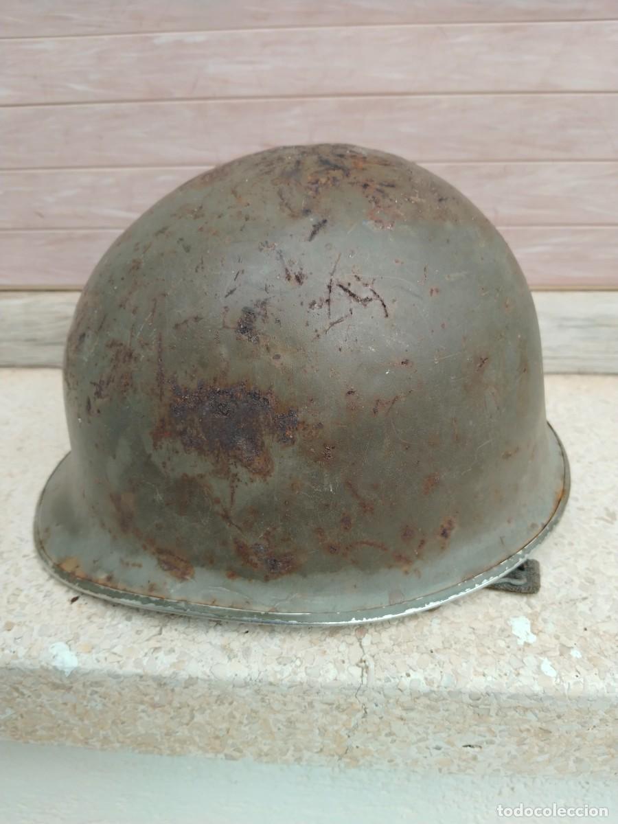 Militaria: CASCO MODELO AMERICANO CON MARCAJE EN EL INTERIOR - Foto 1