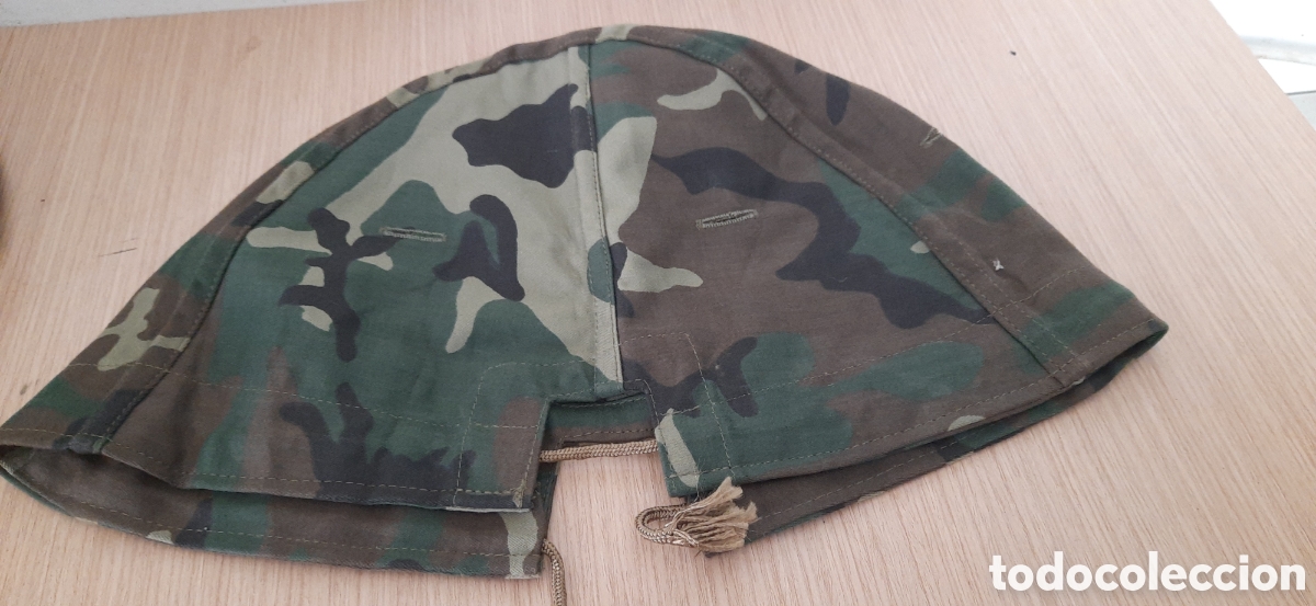 Militaria: Funda casco espa&ntilde;ol m 1942/79 camuflaje boscoso OTAN