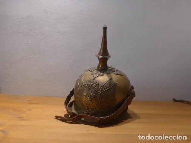 Militaria: Antiguo casco de caballeria espa&ntilde;ola alfonsina, de pincho, original de epoca Alfonso XIII.