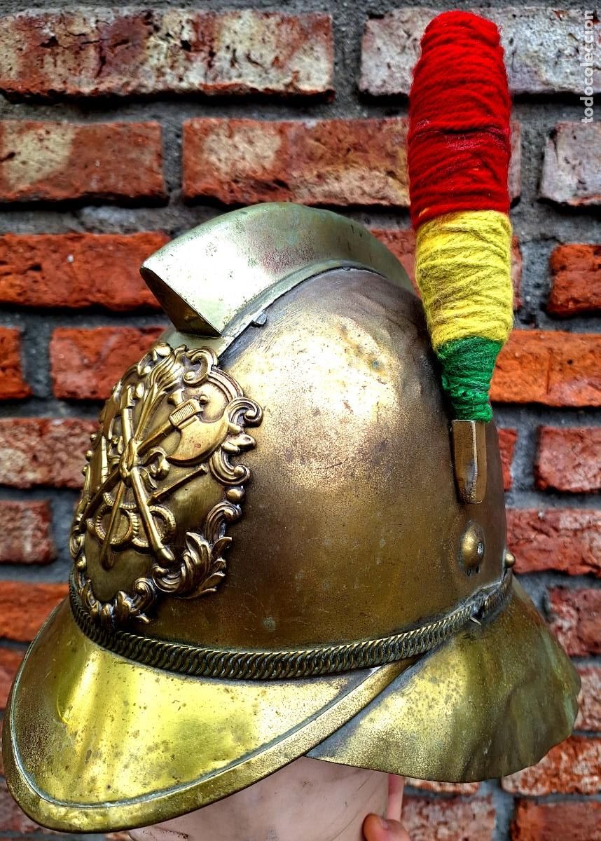 Militaria: CASCO DE BRONCE DE BOMBERO DE BOLIVIA EPOCA GUERRA DEL PACIFICO 1879 - 1883 PAGO SOLO BANK TRANSFER