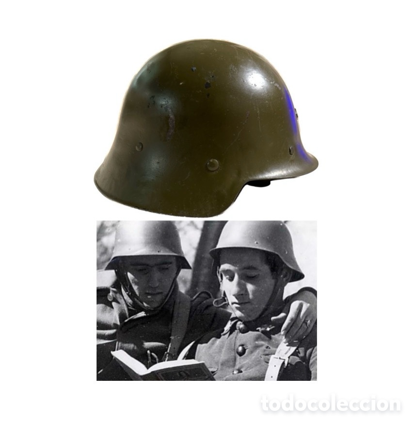Militaria: Guerra Civil Espa&ntilde;ola, el m&iacute;tico casco original Trubia, modelo 1926, llamado Aza&ntilde;a.
