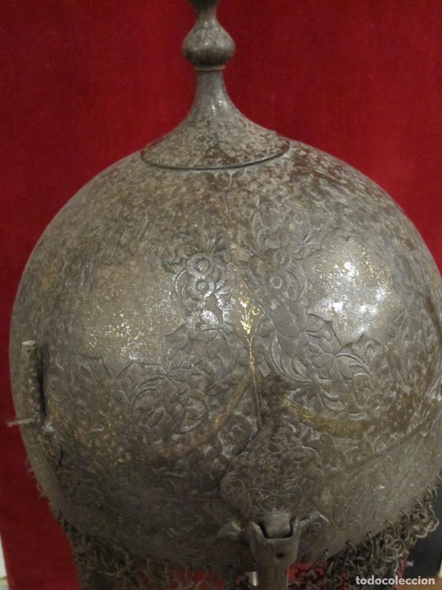 Militaria: CASCO PERSA DAMASQUINADO DE EPOCA QAJAR. S. XVIII o XIX