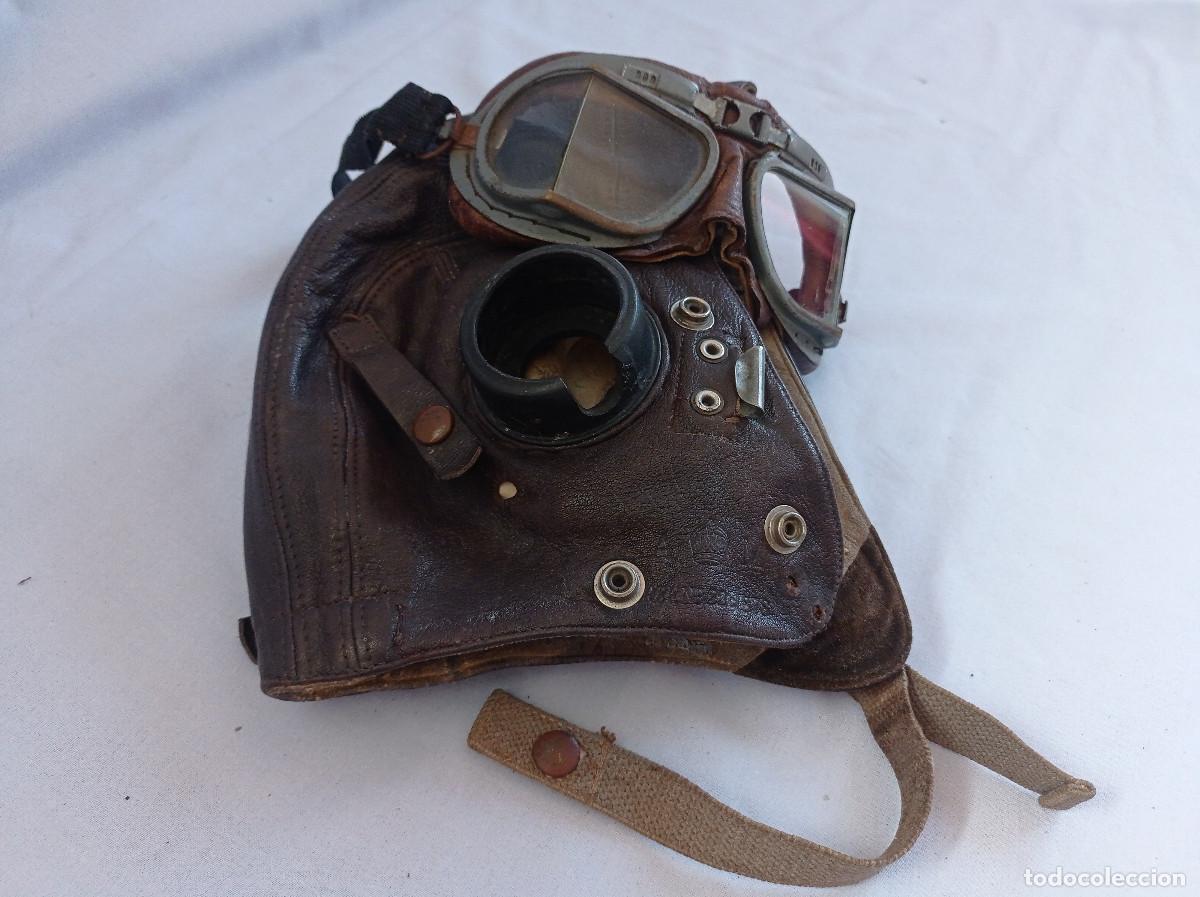 Militaria: LOTE PILOTO RAF 1944: GORRO C TYPE + GAFAS MK-VIII