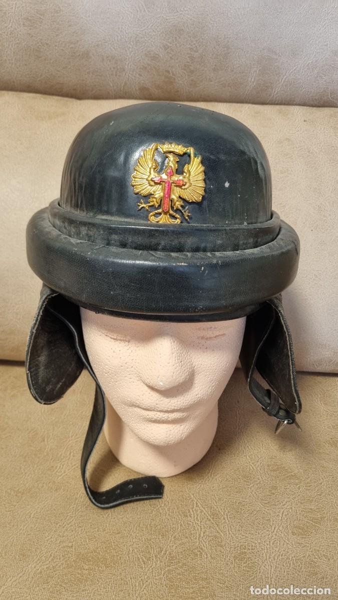 Militaria: Antiguo casco de carros, blindados, tanques