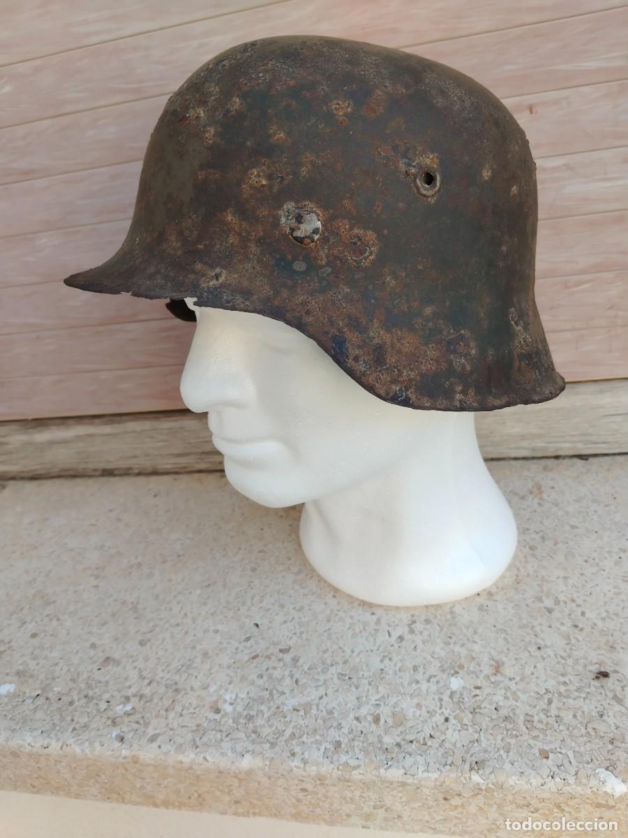 Militaria: CASCO ALEM&Aacute;N M42 WEHRMACHT RECUPERACI&Oacute;N EN TRINCHERAS DE UCRANIA