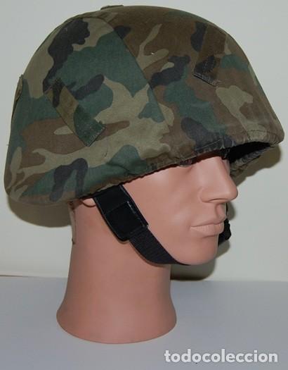 Militaria: FUNDA MIMETIZADA BOSCOSA PARA CASCO MODELO MARTE. TALLA G.-01