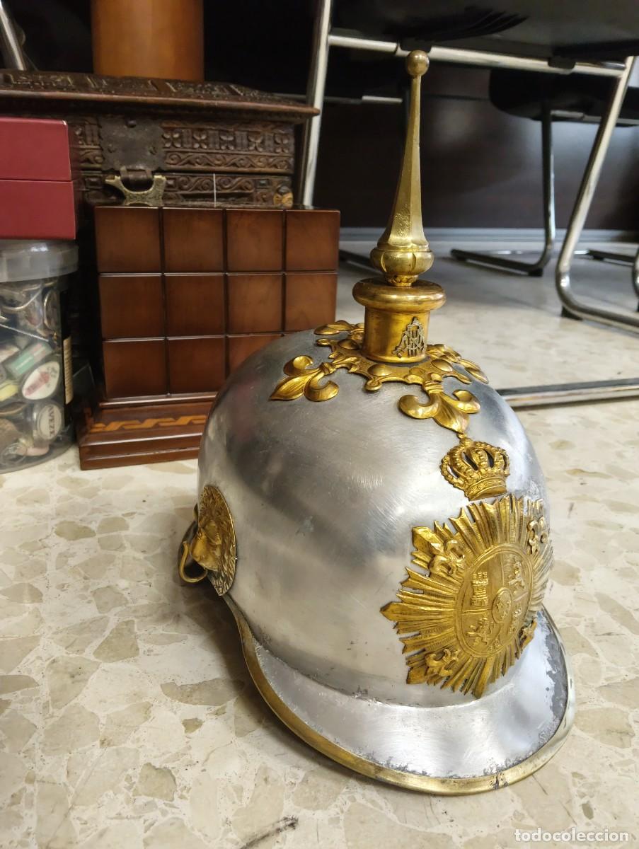 Militaria: CASCO DE PINCHO DE OFICIAL DE CABALLERIA - GUARDIA DEL REY ALFONSO XIII