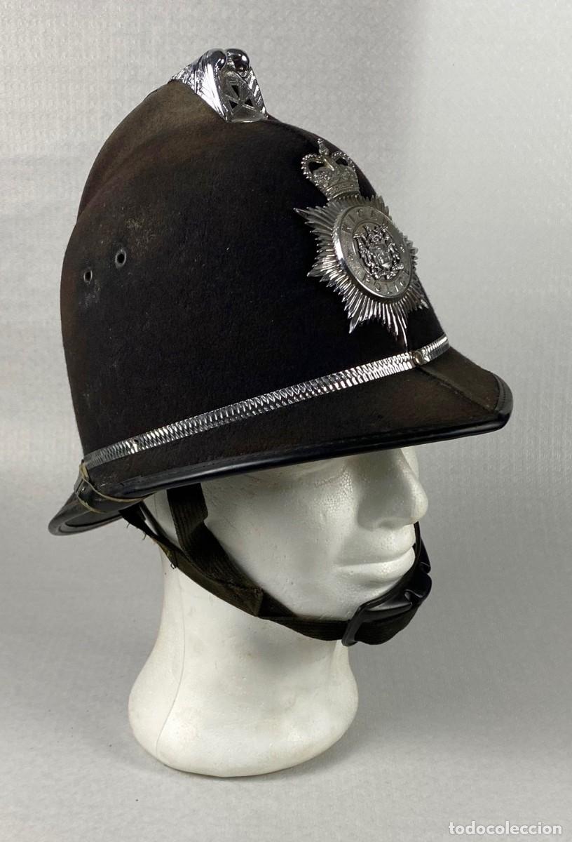Militaria: CASCO BRIT&Aacute;NICO POLIC&Iacute;A BOBBY WIGAN POLICE