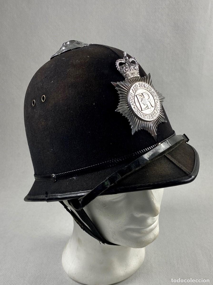 Militaria: CASCO BRIT&Aacute;NICO POLIC&Iacute;A BOBBY POLICE AVON AND SOMERSET CONSTABULARY