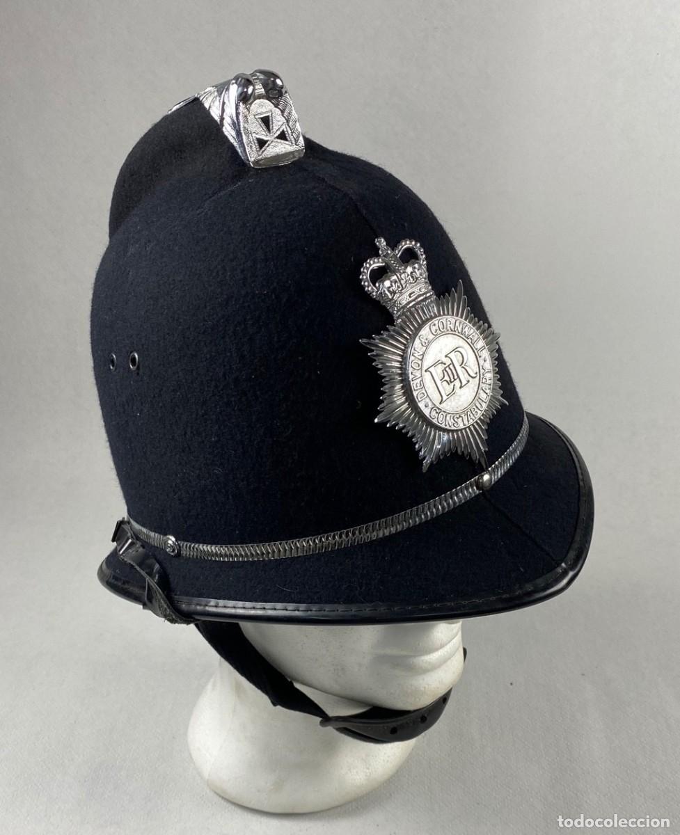 Militaria: CASCO BRIT&Aacute;NICO POLIC&Iacute;A BOBBY POLICE DEVON & CORNWALL CONSTABULARY