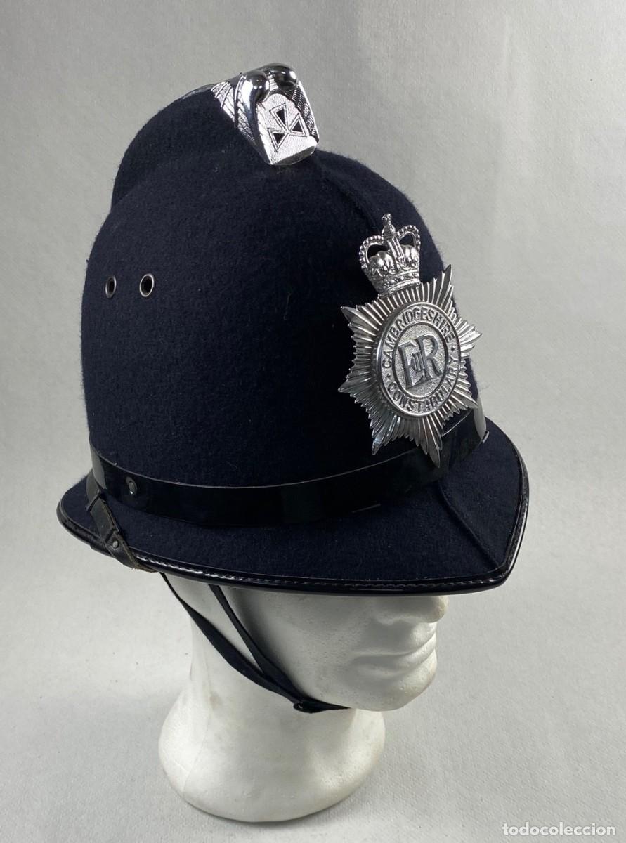 Militaria: CASCO BRIT&Aacute;NICO POLIC&Iacute;A BOBBY POLICE CAMBRIDGESHIRE POLICE