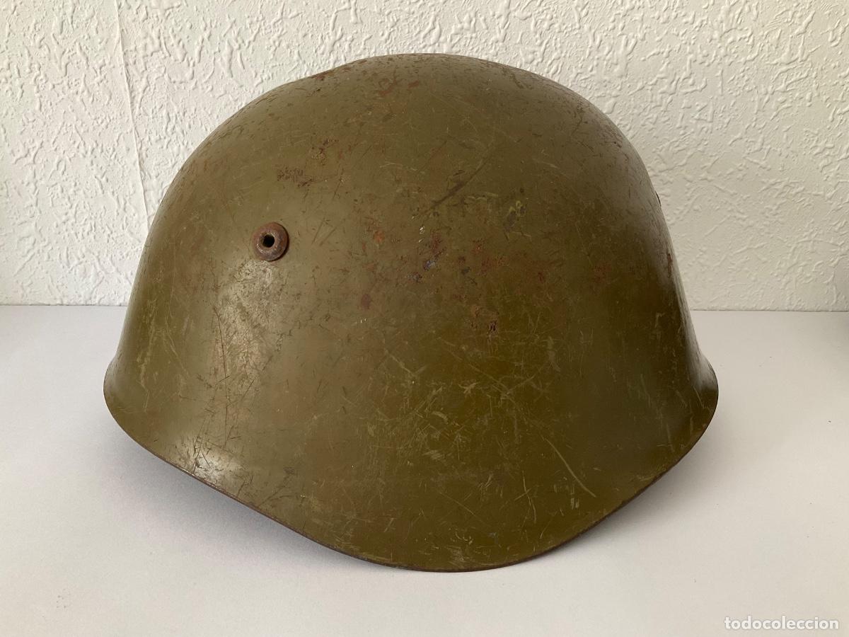 Militaria: Casco Militar Antiguo de Acero II Guerra Mundial, Interior de Cuero, Posible M33 Italiano