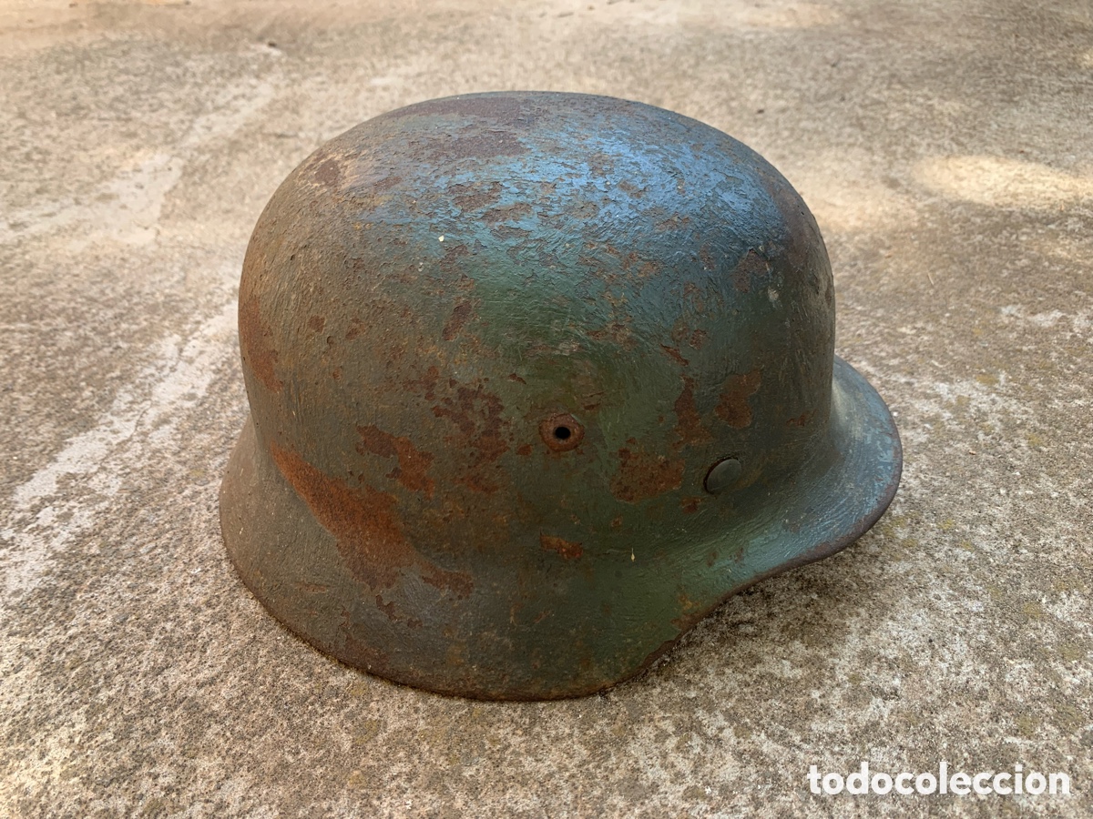 Militaria: CASCO ALEM&Aacute;N M35. Camuflaje Original Segunda Guerra Mundial