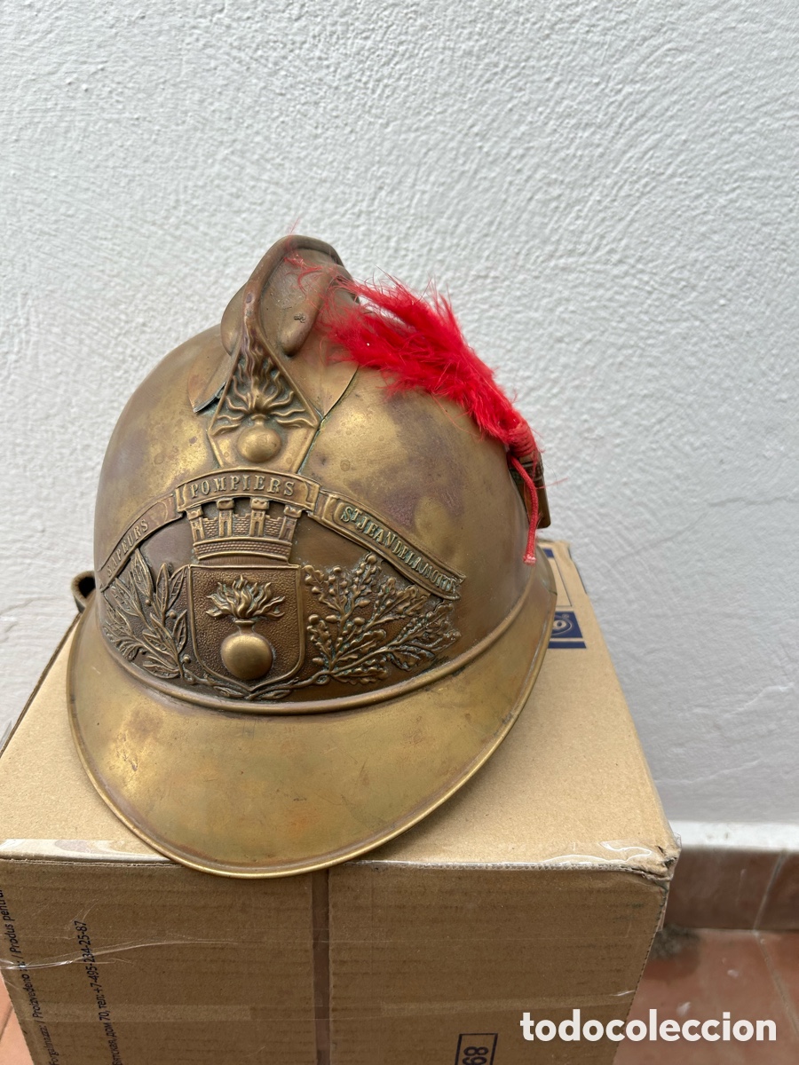 Militaria: Casco de bomberos antiguo franc&eacute;s completo