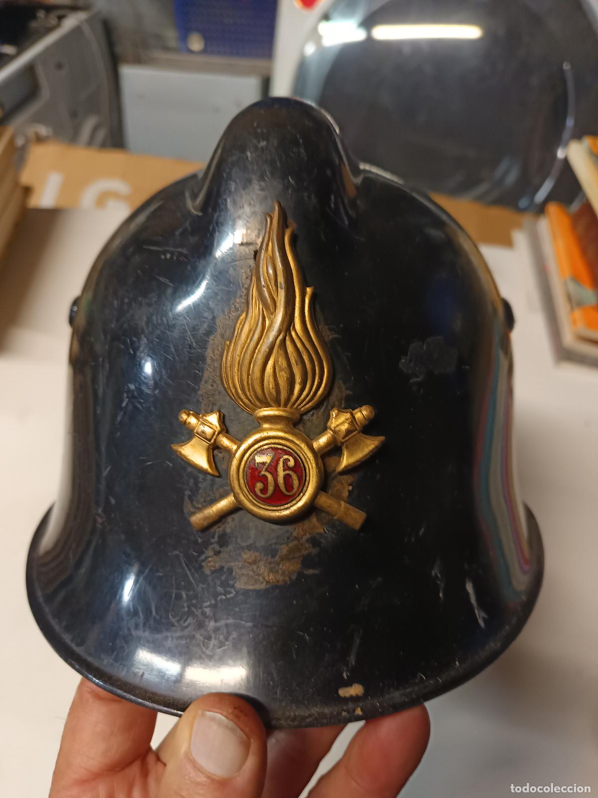 Militaria: ANTIGUO CASCO DE BOMBERO ITALIANO, MODELO VIOLINI MILANO, A&Ntilde;OS 50, MARCA PIRELLI, BUEN ESTADO N&ordm; 36