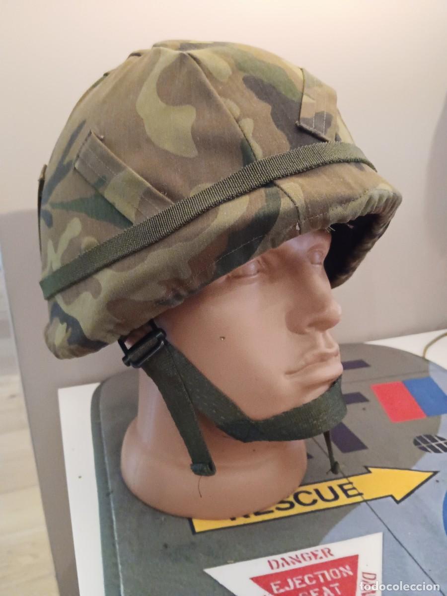 Militaria: ESPA&Ntilde;A A&Ntilde;OS 80 CASCO BAL&Iacute;STICO MARTE 01 CON FUNDA MIMETIZADA BOSCOSA INFANTER&Iacute;A DE MARINA