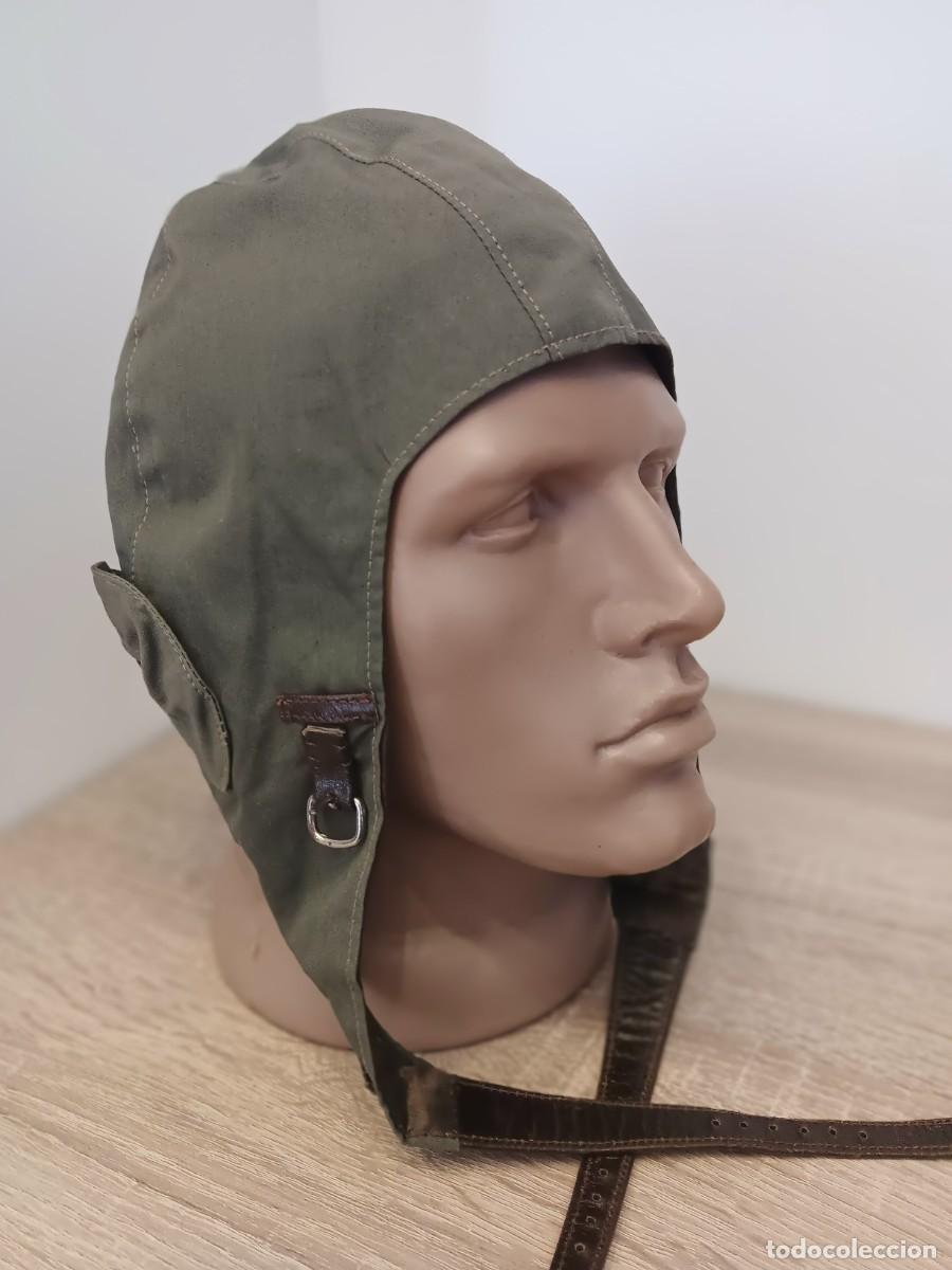 Militaria: ESPA&Ntilde;A A&Ntilde;OS 50 GORRO DE PILOTO DE TELA VERANO ETIQUETA EJ&Eacute;RCITO DEL AIRE VUELO REGLAMENTO 1946
