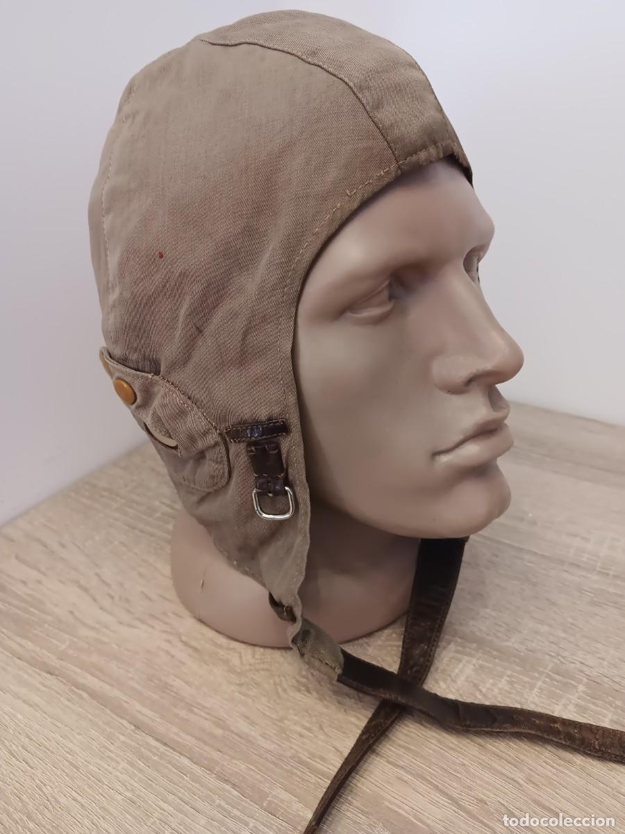 Militaria: ESPA&Ntilde;A A&Ntilde;OS 50 GORRO DE PILOTO DE TELA VERANO ETIQUETA SAS VUELO REGLAMENTO 1946 EJ&Eacute;RCITO DEL AIRE