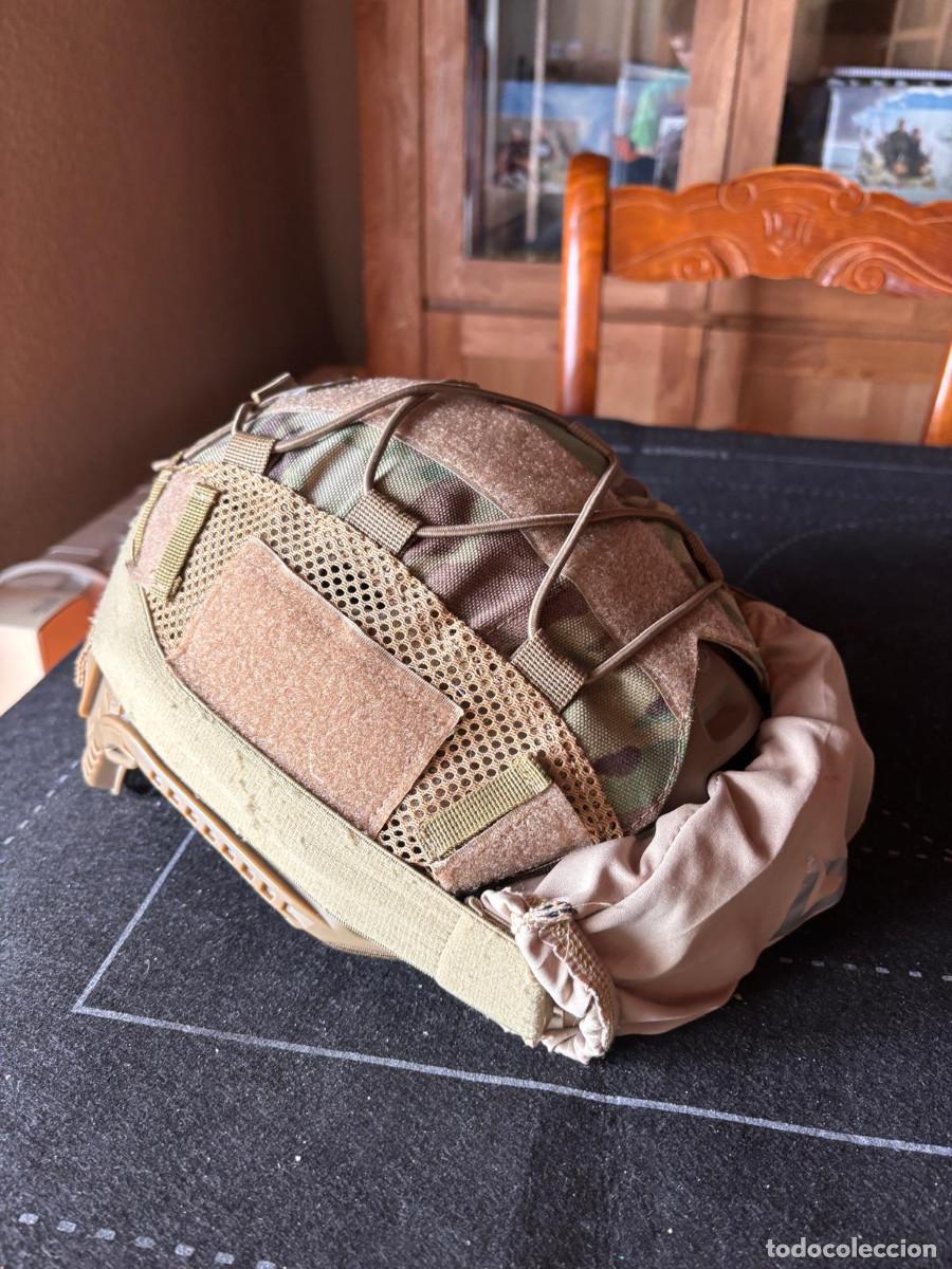 Militaria: Casco t&aacute;ctico airsoft + funda multicam + gafas de cinta