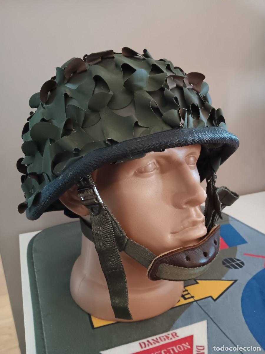 Militaria: FRANCIA CASCO M78 ARMEE DE TERRE FUNDA VERDE TROQUELADA