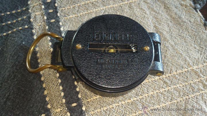 Militaria: Br&uacute;jula  ENGINNER DIRECTIONAL COMPASS,Con lupa. Funcionando. - Foto 2