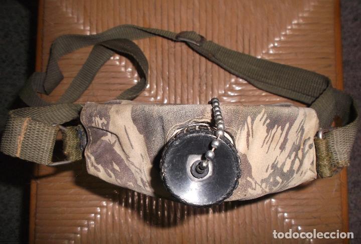Militaria: ANTIGUA CANTIMPLORA DE ALUMINIO CON FUNDA MILITAR. - Foto 2