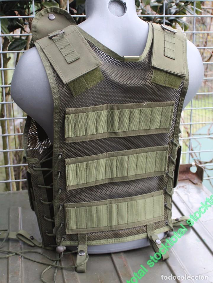 Militaria: CHALECO TACTICO VERDE MULTIBOLSILLOS 04553B MF - Foto 3