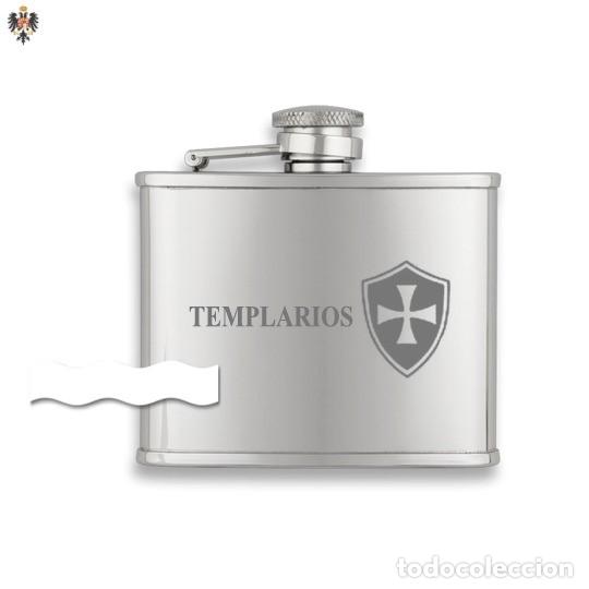 Militaria: PETACA ALCOHOL TEMPLARIA 4 OZ. - Foto 1