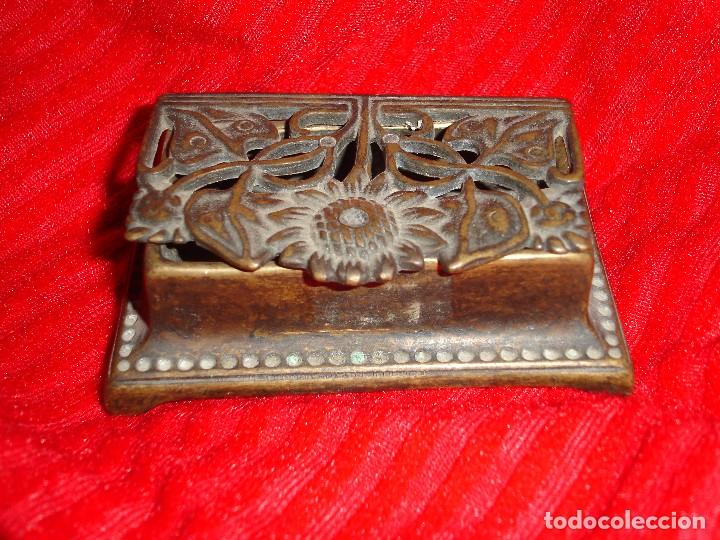 Militaria: TINTERO ANTIGUO DE BRONCE - Foto 1