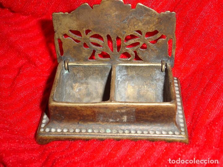 Militaria: TINTERO ANTIGUO DE BRONCE - Foto 2