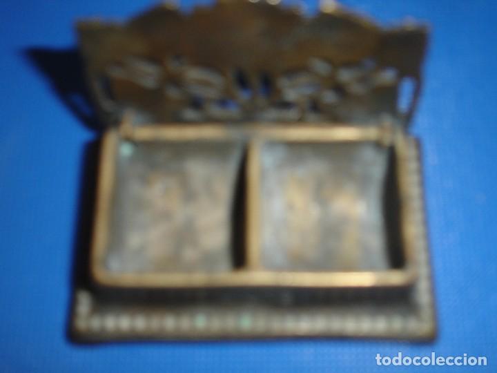 Militaria: TINTERO ANTIGUO DE BRONCE - Foto 6