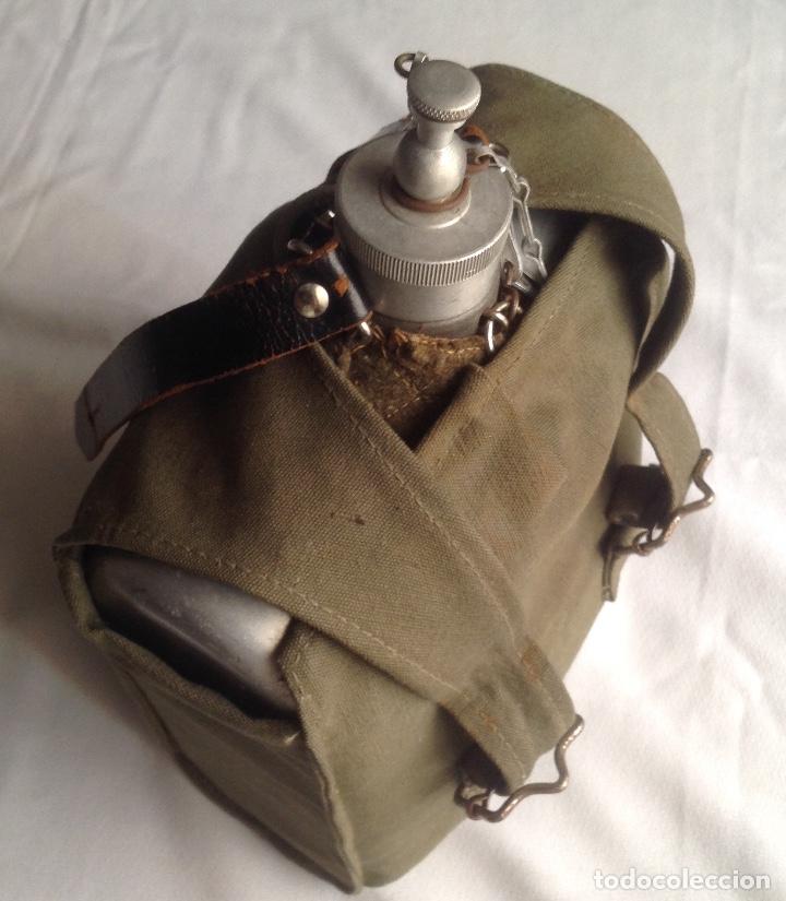Militaria: ANTIGUA CANTIMPLORA DE ALUMINIO CON PLATOS Y CUBIERTO - Foto 7