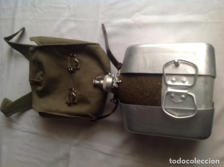 Militaria: ANTIGUA CANTIMPLORA DE ALUMINIO CON PLATOS Y CUBIERTO - Foto 8