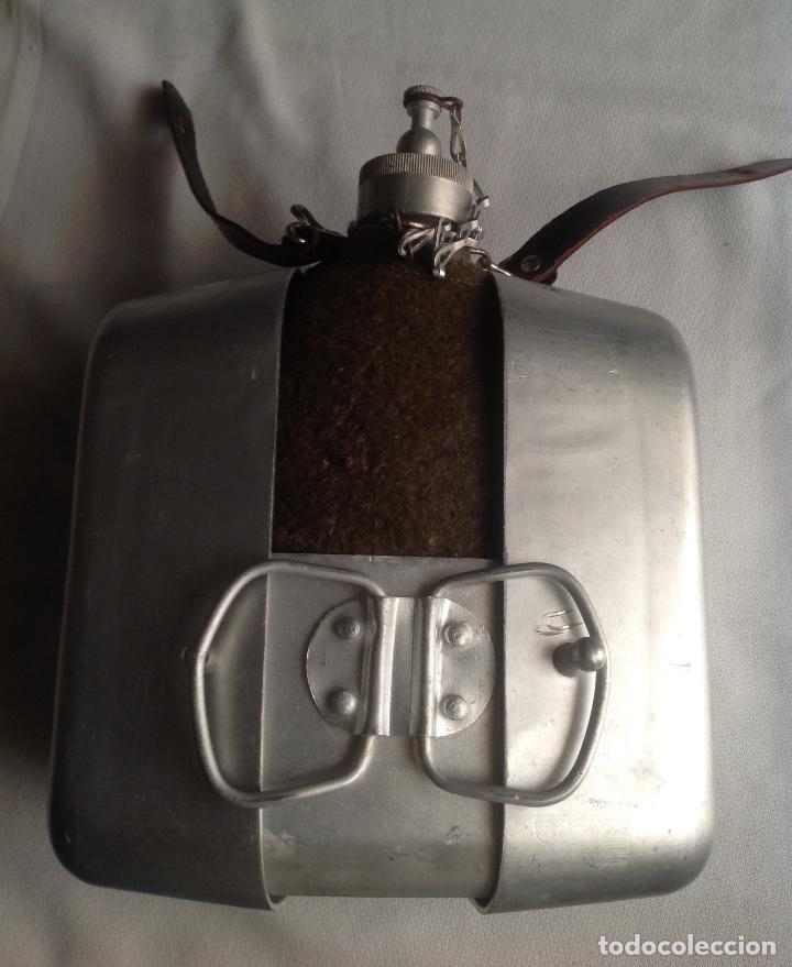 Militaria: ANTIGUA CANTIMPLORA DE ALUMINIO CON PLATOS Y CUBIERTO - Foto 3