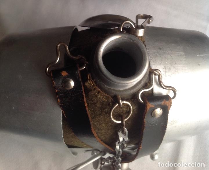 Militaria: ANTIGUA CANTIMPLORA DE ALUMINIO CON PLATOS Y CUBIERTO - Foto 6