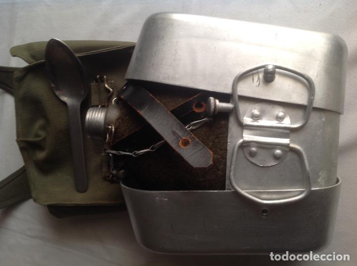 Militaria: ANTIGUA CANTIMPLORA DE ALUMINIO CON PLATOS Y CUBIERTO - Foto 13