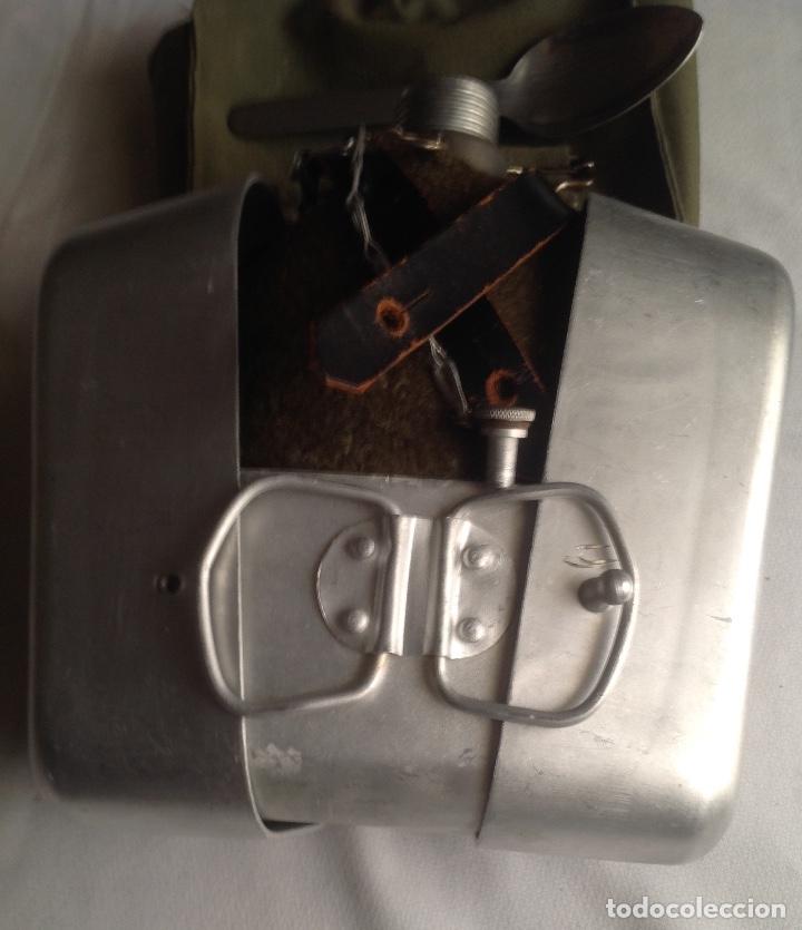 Militaria: ANTIGUA CANTIMPLORA DE ALUMINIO CON PLATOS Y CUBIERTO - Foto 15