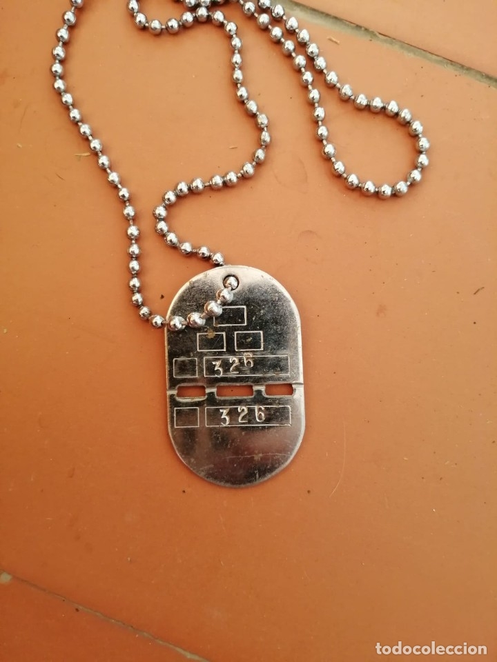Militaria: CHAPA IDENTIFICATIVA CON CADENA DEL EJERCITO ESPA&Ntilde;OL - Foto 3