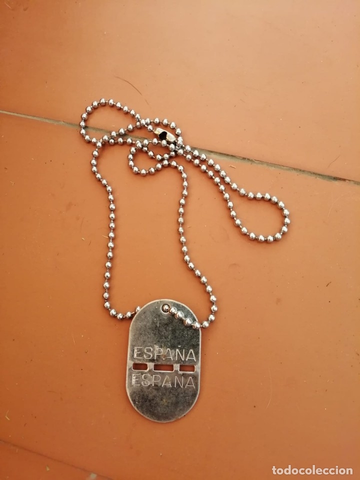 Militaria: CHAPA IDENTIFICATIVA CON CADENA DEL EJERCITO ESPA&Ntilde;OL - Foto 4