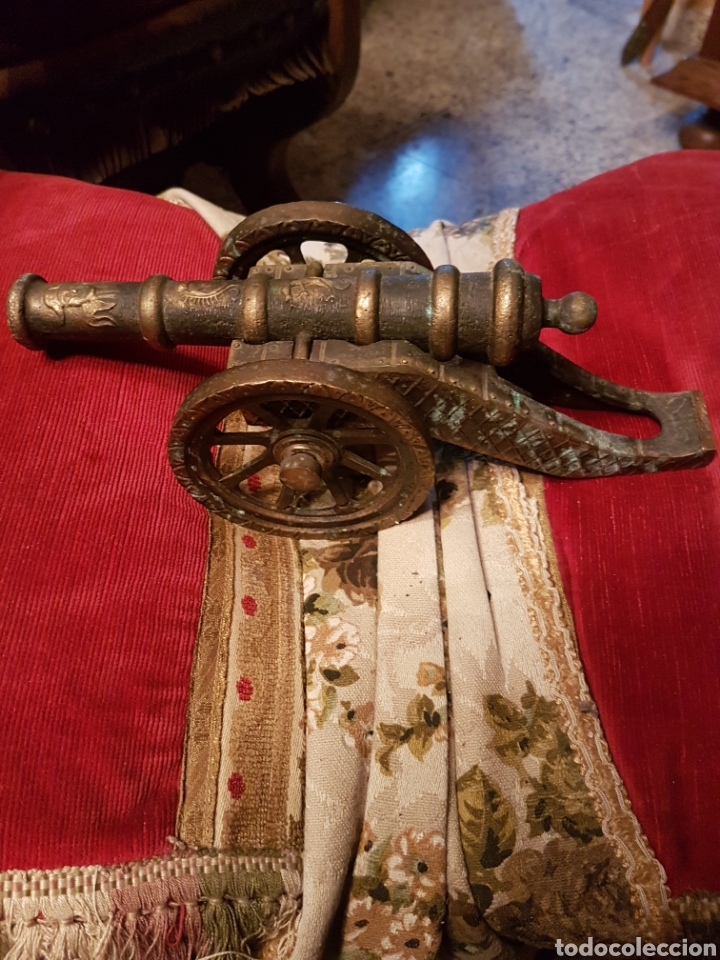 Militaria: ANTIGUO CA&Ntilde;ON DE BRONCE MACIZO - Foto 1