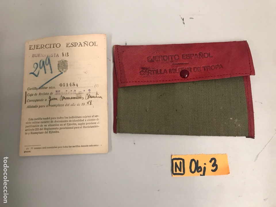 Militaria: ANTIGUO CARTERILLA MILITAR + DOCUMENTACI&Oacute;N - Foto 1