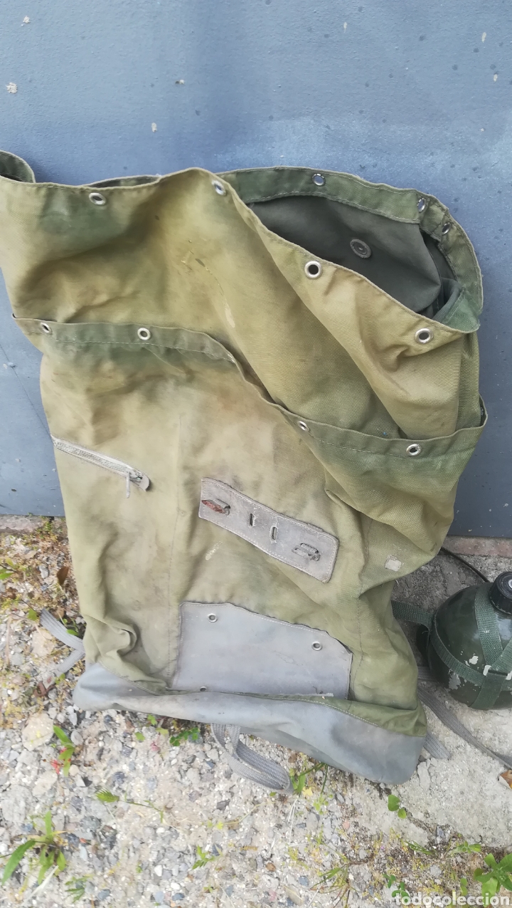 Militaria: Antiguo petate mochila y cantimplora militar - Foto 3