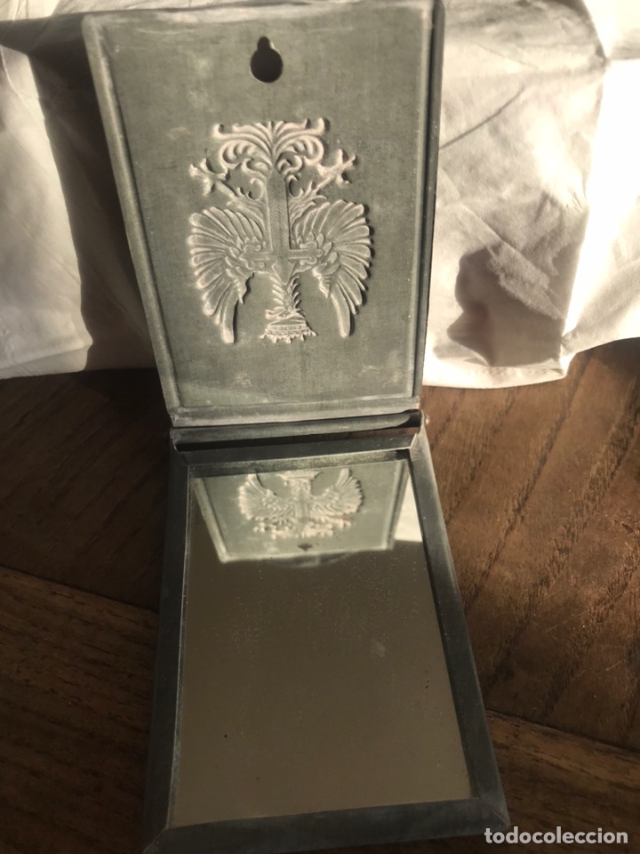 Militaria: Espejo met&aacute;lico ej&eacute;rcito espa&ntilde;ol - Foto 2