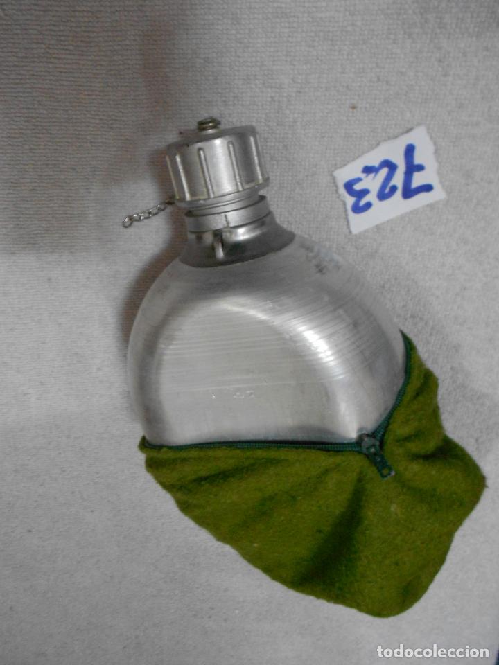 Militaria: ANTIGUA CANTIMPLORA METAL Y FORRO PROTECTOR - Foto 3