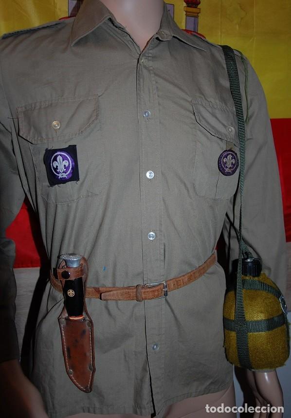 Militaria: CAMISA Y COMPLEMENTOS DE BOY SCOUT ESPA&Ntilde;A-MACHETE CANTIMPLORA Y BOINA- - Foto 3